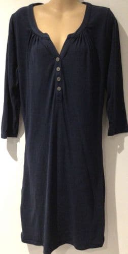 BODEN NAVY BUTTON T-SHIRT DRESS SIZES 12 & 14