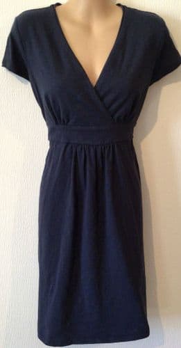 BODEN NAVY MIDI WRAP DRESS SIZE 10L