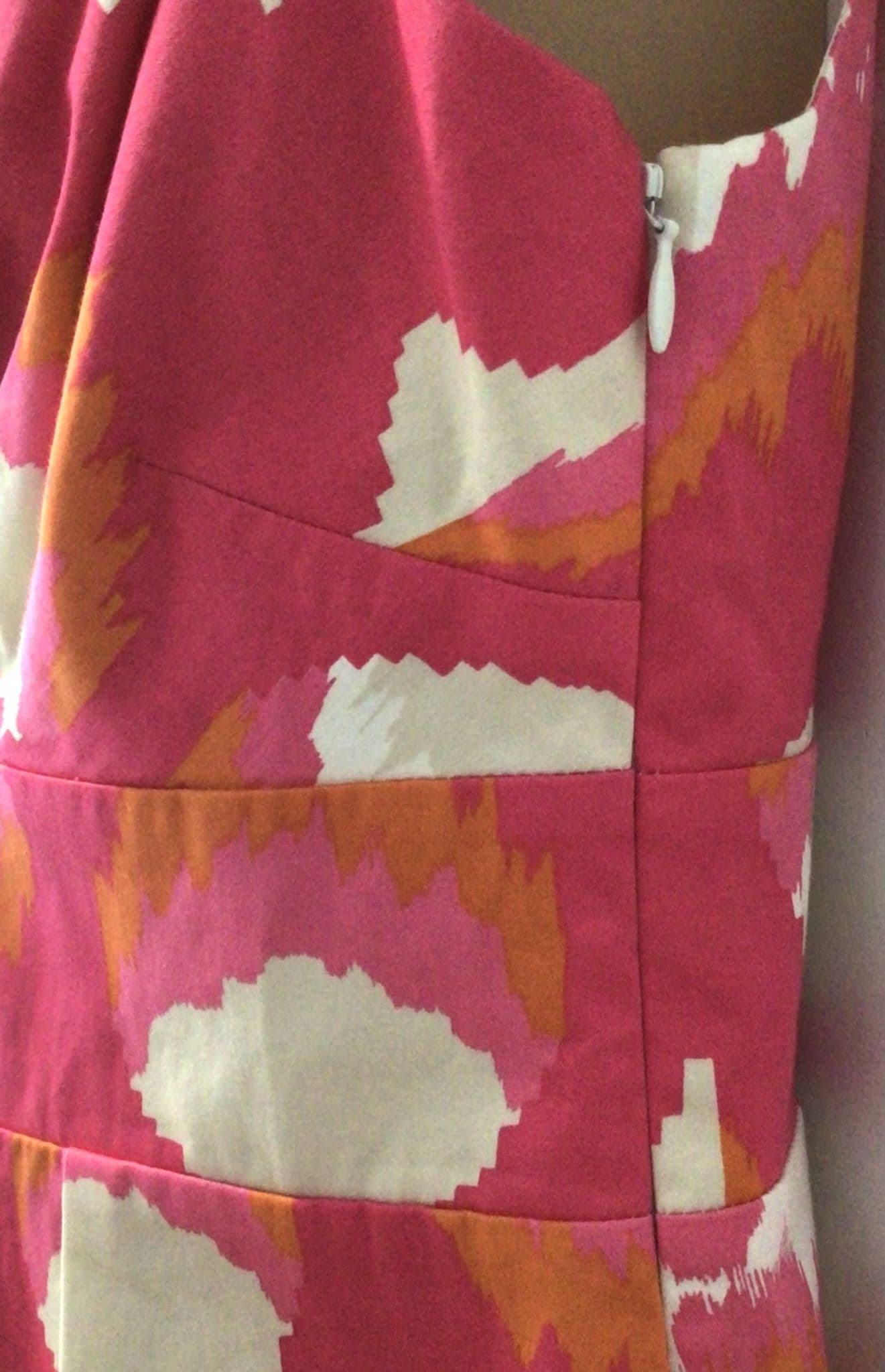 BODEN PINK/ORANGE SLEEVELESS PENCIL COTTON SHIFT DRESS SIZE 10r