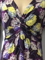 BODEN PLUM/MUSTARD TWIST JERSEY DRESS SIZE 12P