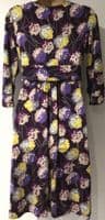 BODEN PLUM/MUSTARD TWIST JERSEY DRESS SIZE 12P