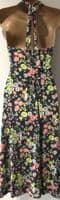 BODEN TAUPE FLORAL WRAP HALTER NECK DRESS SIZE 16L