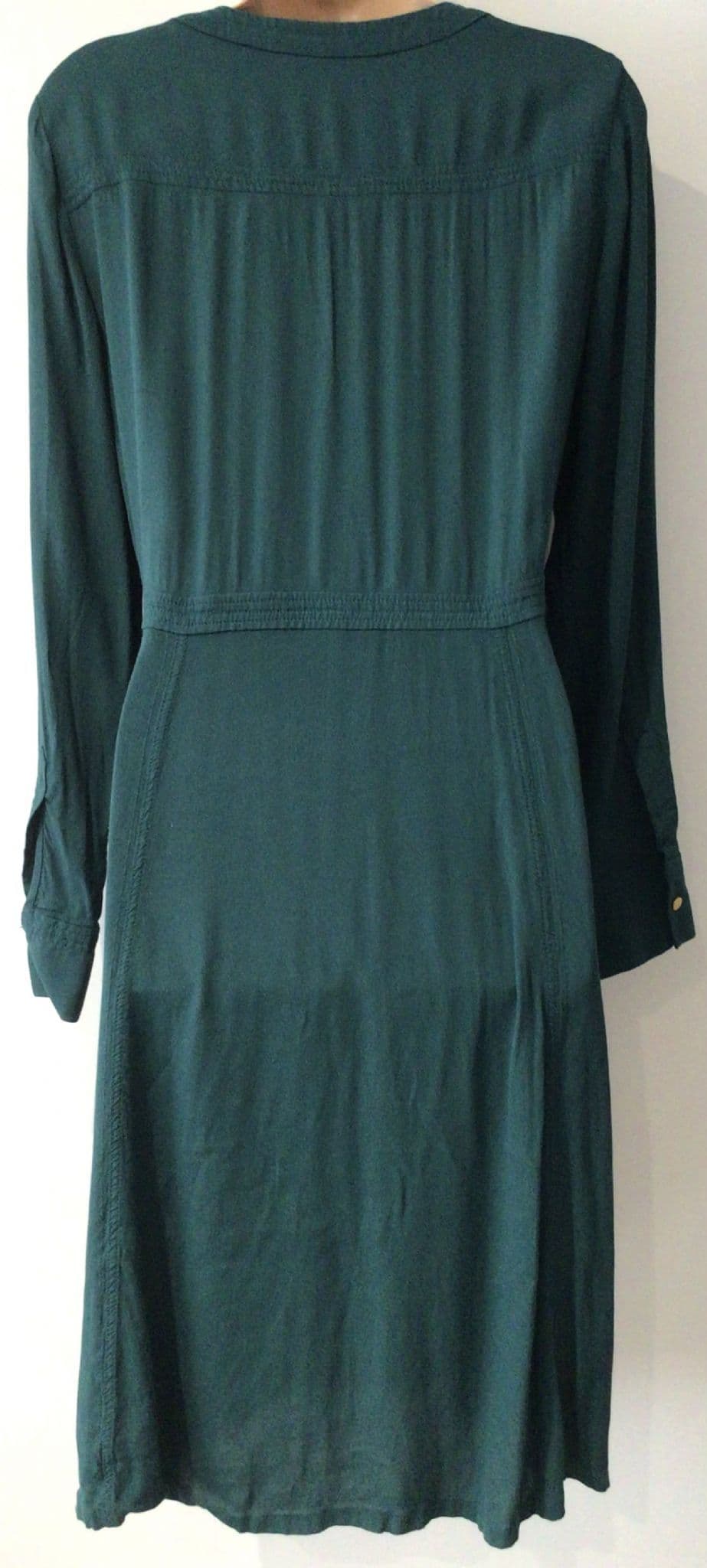 BODEN TURQUOISE BUTTON FRONT MIDI DRESS SIZE 12r