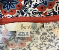 BODEN WHITE PRINT JERSEY WRAP DRESS SIZE 12L