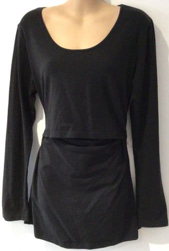 BOOB BLACK LONG SLEEVE CASUAL NURSING TOP SIZE L/12