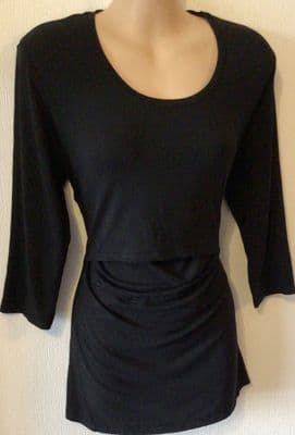 BOOB BLACK STRETCH CASUAL NURSING TOP SIZE L 12/14