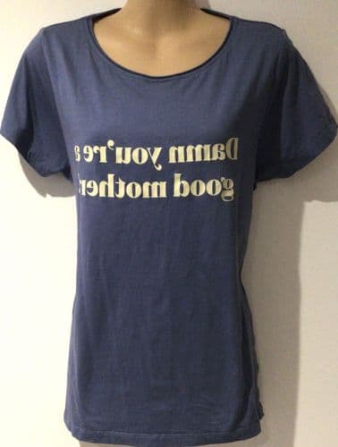 BOOB BLUE SLOGAN CASUAL NURSING TOP SIZE M 12/14