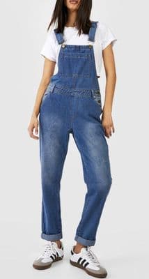 BOOHOO BLUE DENIM BOYFRIEND DUNGAREES BNWT SIZE 14