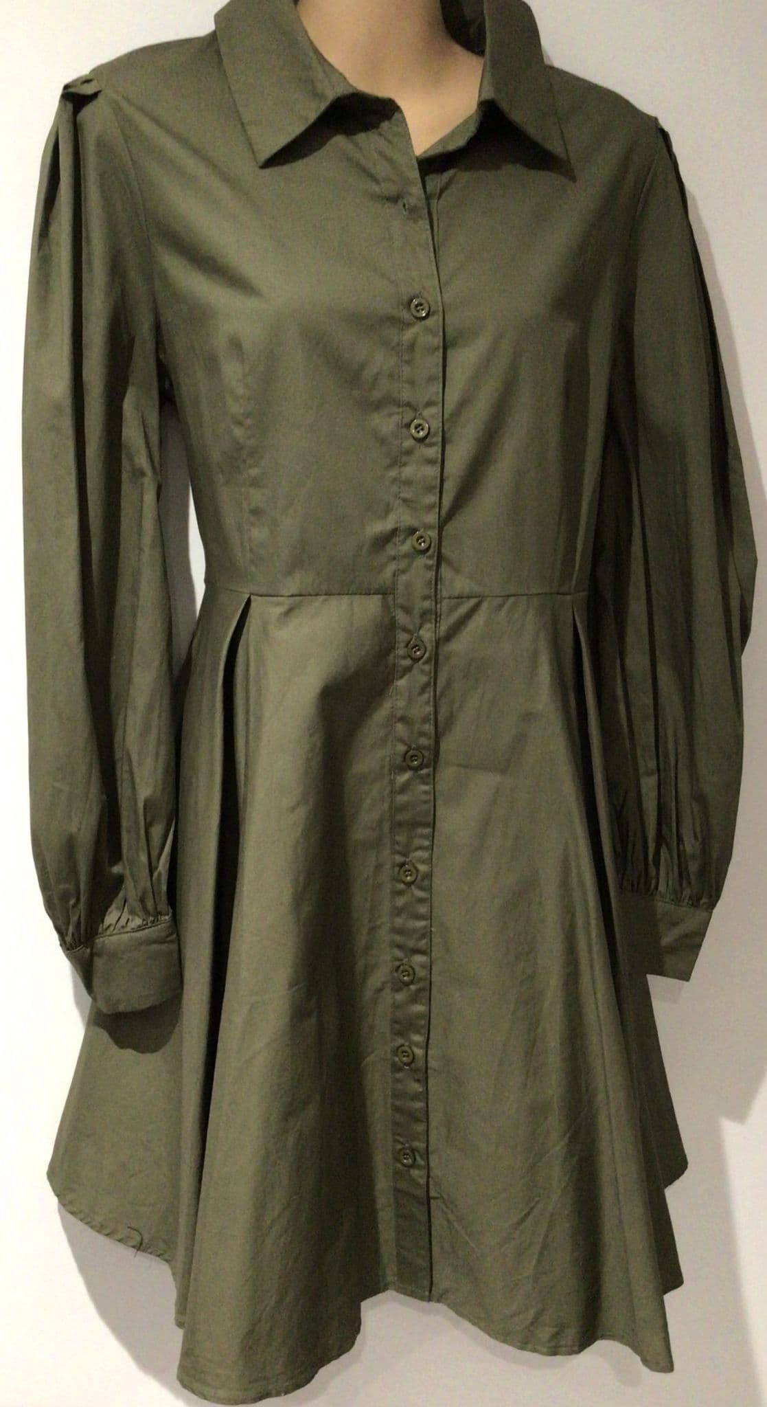BOOHOO KHAKI SHIRT DRESS BNWT SIZE 12