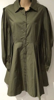 BOOHOO KHAKI SHIRT DRESS BNWT SIZE 12