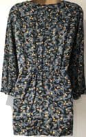BRAKEBURN BLUE LEAF PRINT BUTTON TUNIC BLOUSE SIZE 12