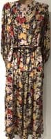 BUMP & MILK JAMIE VIBRANT FLORAL WRAP MIDI NURSING DRESS SIZE L 12-14