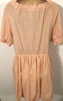 BUMP & MILK ORANGE CAPRI SHORT SLEEVE GINGHAM NURSING TUNIC DRESS SIZE XS 6/8