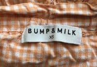 BUMP & MILK ORANGE CAPRI SHORT SLEEVE GINGHAM NURSING TUNIC DRESS SIZE XS 6/8