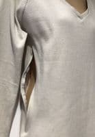 BUMP & MILK ORGANIC CREAM RIBBED NURSING DRESS SIZE M/L 12/14