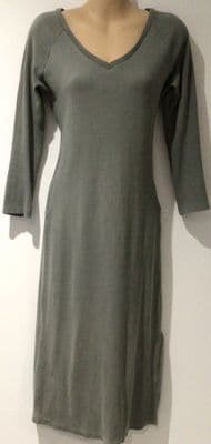 BUMP & MILK ORGANIC KHAKI RIBBED NURSING DRESS SIZE XS/S 8/10