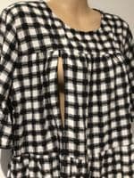 BUMPLE BLACK GINGHAM SMOCK NURSING TUNIC DRESS SIZE XL 14-18