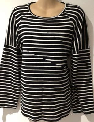 BUMPLE BLACK STRIPE NURSING TOP SIZE XL 14-16
