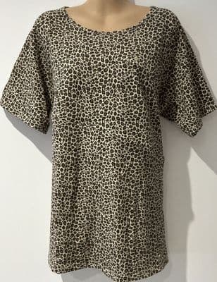 BUMPLE CREAM LEOPARD PRINT NURSING T-SHIRT TOP NEW SIZE 16