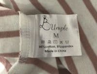 BUMPLE IVORY/PINK STRIPE NURSING T-SHIRT TOP SIZE M/12