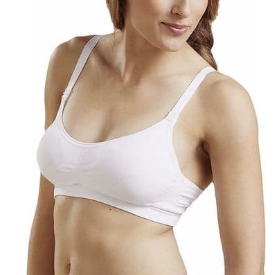 CANTALOOP TAN & WHITE NON WIRED NURSING/MATERNITY BRA NEW SIZES S M XL