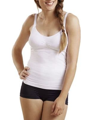 CANTALOOP TAN & WHITE NON WIRED NURSING/MATERNITY CAMISOLE VEST NEW SIZE XL