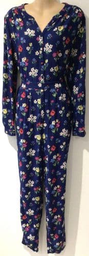 CATH KIDSTON BLUE FLORAL BUTTON JUMPSUIT SIZE 12
