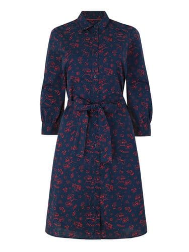CATH KIDSTON NAVY DOG DREAM PRINT SHIRT DRESS SIZE 12