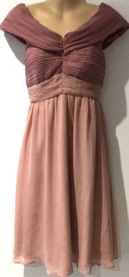 CHI CHI MATERNITY BARDOT PINK PLEAT OCCASION DRESS SIZE 10