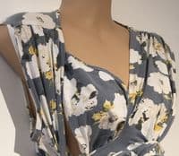 CHICO JACKS GREY YELLOW FLORAL SLEEVELESS NURSING DRESS SIZE 12