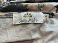 CHICO JACKS GREY YELLOW FLORAL SLEEVELESS NURSING DRESS SIZE 12