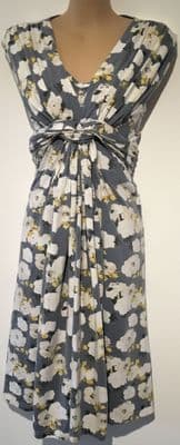 CHICO JACKS GREY YELLOW FLORAL SLEEVELESS NURSING DRESS SIZE 12