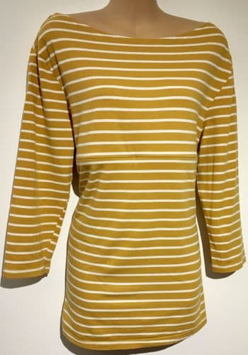 CHICO JACKS MUSTARD STRIPE JERSEY NURSING TOP SIZE 12