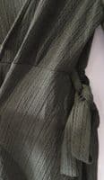 CIDER OLIVE GREEN KNIT WRAP DRESS BNWT SIZE XL 14-16