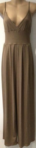 CIDER TOFFEE RIBBED WRAP WIDE LEG JUMPSUIT SIZE L 12