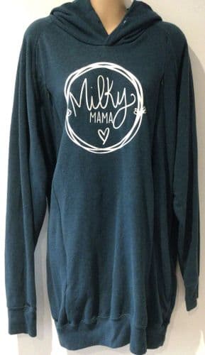 COTTON RIDGE TEAL MILKY MAMA ZIP NURSING HOODIE SIZE XXXL 22-24