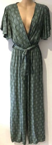 DREAMS/MADE IN ITALY GREEN WRAP JUMPSUIT BNWT SIZE 12