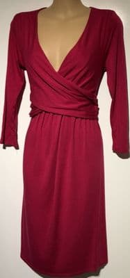 ENVIE DE FRAISE RASPBERRY PINK 3/4 MATERNITY & NURSING JERSEY DRESS SIZE 14/16