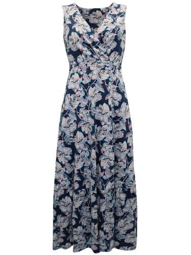 EX SEASALT BLUE BEACH GLASS FLORAL JERSEY MAXI WRAP DRESS NEW SIZES 6 & 10