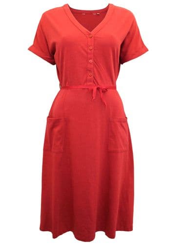 EX SEASALT COASTWATCH RED JERSEY SHIRT DRESS NEW SIZE 8
