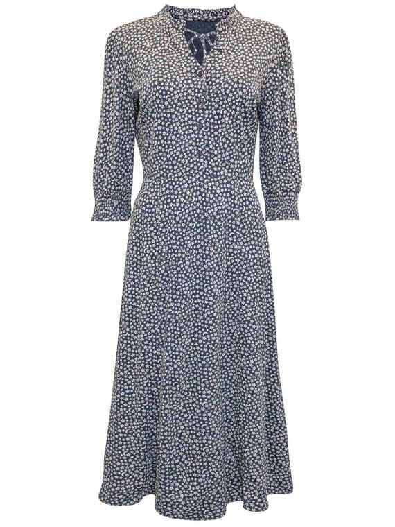 EX SEASALT NAVY MOON & STAR PRINT FELICITY JERSEY TEA DRESS SIZES 10-18 EX SEASALT NAVY MOON & STAR PRINT FELICITY JERSEY TEA DRESS SIZES 10-18