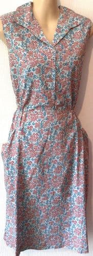 ex SEASALT PALE BLUE DITSY FLORAL MIDI SLEEVELESS DRESS NEW SIZE 10