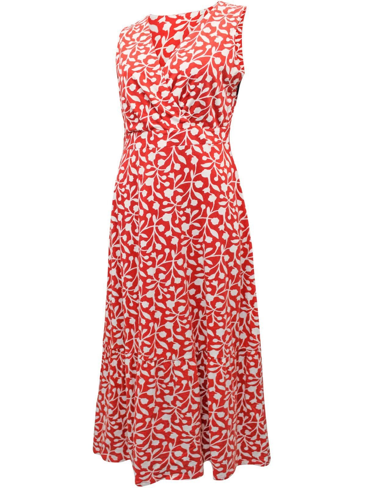 EX SEASALT RED BEACH GLASS FLORAL JERSEY MAXI WRAP DRESS NEW SIZES 8 & 12