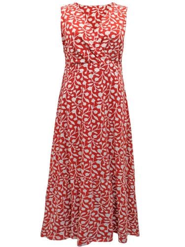 EX SEASALT RED BEACH GLASS FLORAL JERSEY MAXI WRAP DRESS NEW SIZES 8 & 12