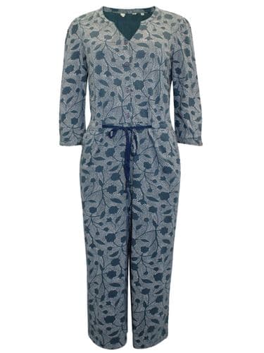 EX SEASALT ROSE TRELLIS TEAL RUNNING STITCH BUTTON JUMPSUIT NEW SIZES 6-22