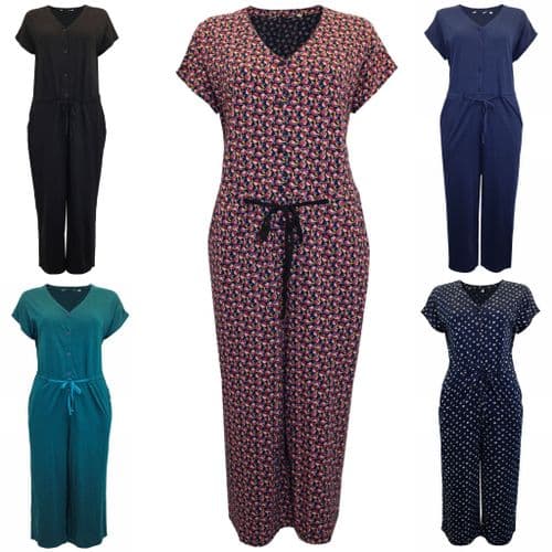 EX SEASALT TRELLIS PLAIN & PRINTED BUTTON JUMPSUITS NEW SIZES 6-22