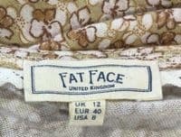 FAT FACE BEIGE FLORAL JERSEY WRAP TOP SIZE 12