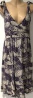 FAT FACE BEIGE/PURPLE WRAP JERSEY SUN DRESS SIZE 12