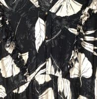 FAT FACE BLACK LEAF PRINT BUTTON CHEST TUNIC DRESS SIZE 22