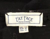 FAT FACE BLACK/ORANGE FLORAL JERSEY TUNIC BLOUSE SIZE 14